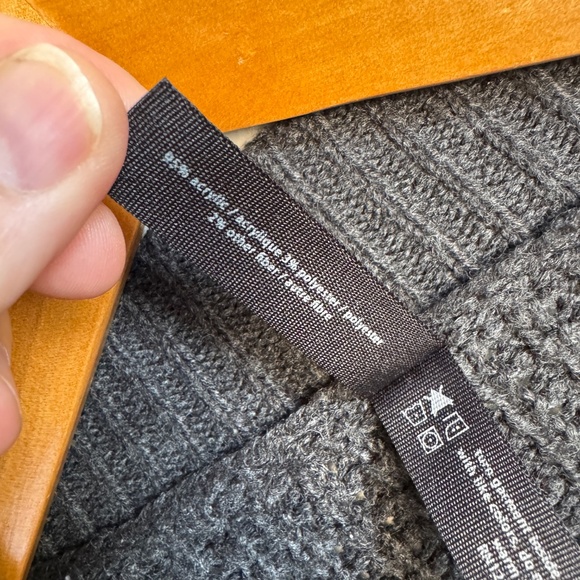 Aeropostale Long Sleeve Chunky Knit Open Front Draped Cardigan Charcoal Medium - Picture 4 of 12